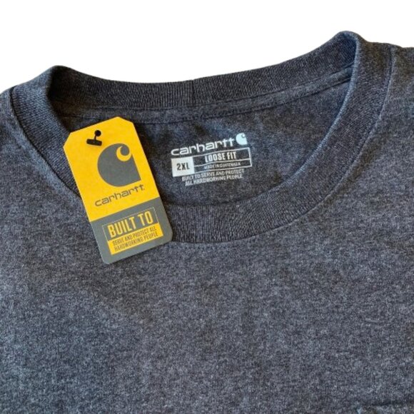 Carhartt Loose Fit Heavyweight Pocket T-Shirt Men's 2XL Carbon Heather K126 NWT - Picture 5 of 7